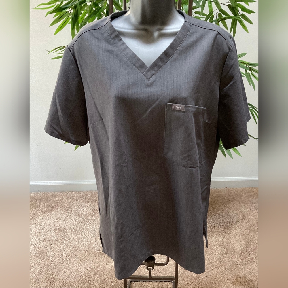 Figs Women's Charcoal V-Neck Top